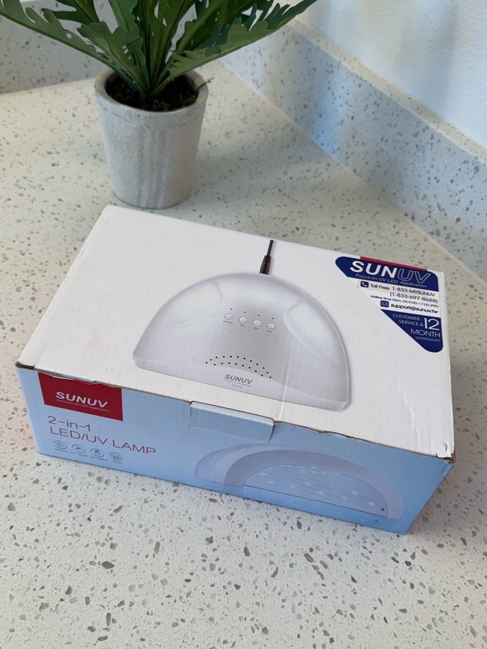 SUNUV UV LED Nail Lamp Gel Polish Dryer White Used - Picture 2 of 4